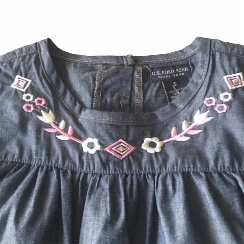 U.S. Polo Assn. Outfit, Denim, Pink, Size 5